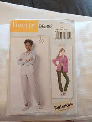 Butterick  Lisette 6386 Schnittmuster - Trainings-Anzug - Gr. 40-48 - unbenutzt