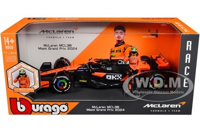 MCLAREN MCL38 #4 NORRIS WINNER F1 MIAMI GP 2024 W/FIGURE 1/24 BY