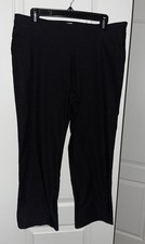 White House Black Market Black Wide Leg Side Zip Ankle Pants Size 14 Made In USA