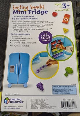 Learning Resources Sorting Snacks Mini Fridge - Play Food, Toddler ...