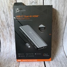 Brand New j5 Create JCD398 USB-C Dual 4k HDMI 10Gbps Mini Dock