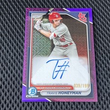 2024 Bowman Chrome Prospects Travis Honeyman Auto /199 Purple Mojo Refractor