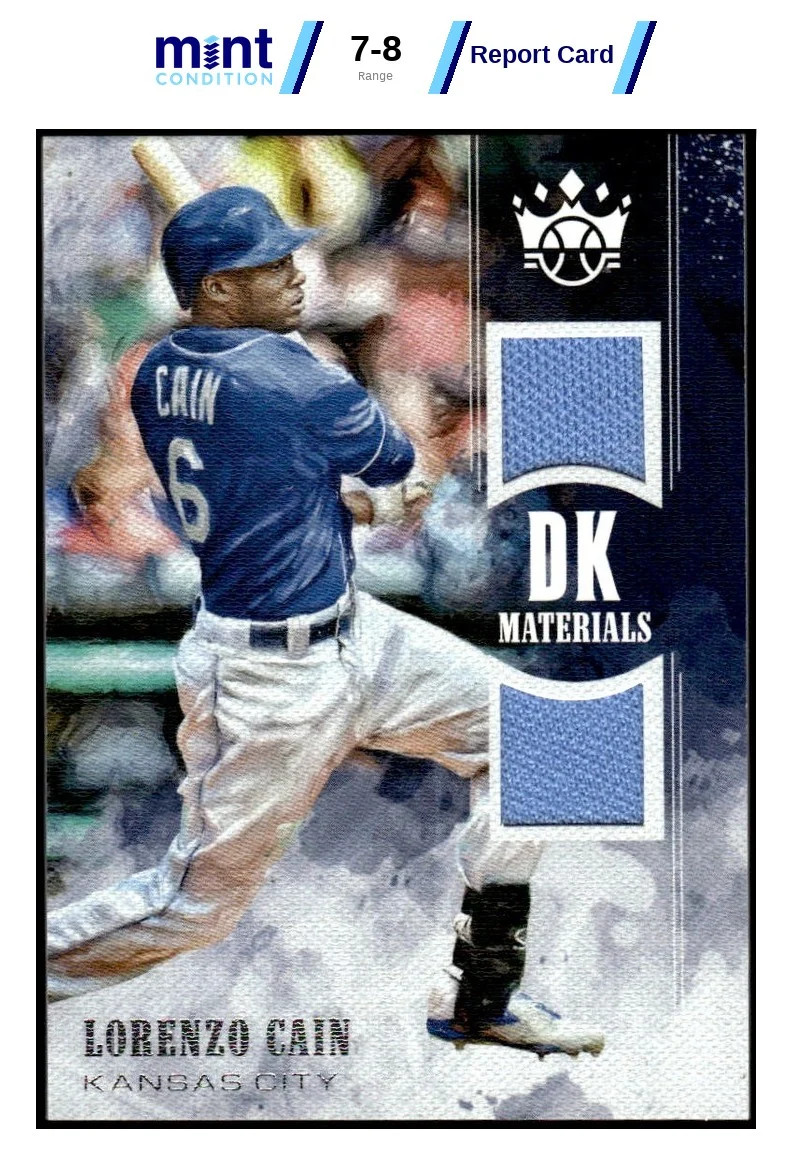 2018 PANINI DIAMOND KINGS LORENZO CAIN DKM-LC DK MATERIALS MCG 8 ROYALS