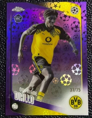 Ousmane Diallo 2025-26 Topps Chrome UCC Purple LogoFractor Base RC /75 #120