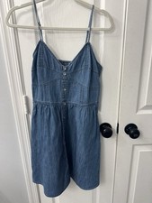 Express Demin Dress Deep Pockets, Adjustable Straps Size Medium