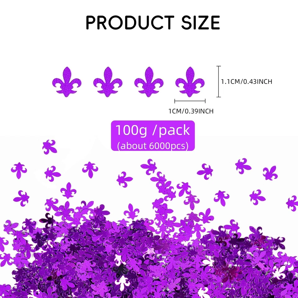 Confeti de mesa Mardi Gras 3,53 oz púrpura lámina metálica lentejuelas confeti para ma... Foto 2 de 4