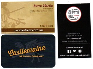 Australian brewery business cards Cavalier/Clifton Hill/Castlemaine (138)