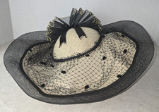 Women Derby Church Dress Fascinator Wide Brim Hats Vintage Tea Party Wedding