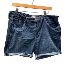 Signature by Levi Strauss Mid Rise Denim Shorts Women Size 18 Blue