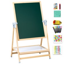 All-in-One Kids Easel: Adjustable Height, Double-Sided Magnetic  Chalkboard