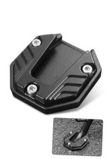 Motorcycle Kickstand Pad, Side Stand Extension Plate, Black Enlarged Bottom