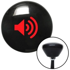 Red Speaker On Black Retro Shift Knob w/ M16x1.5 Insert Shifter Auto Manual