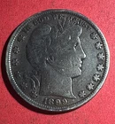 1899 US Barber SILVER Half Dollar "Philadelphia" Mint! VG Details! Old US Coin!