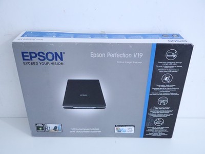 Epson Perfection V19 USB Flachbett Foto Dokument Farbbild Scanner Originalverpackt