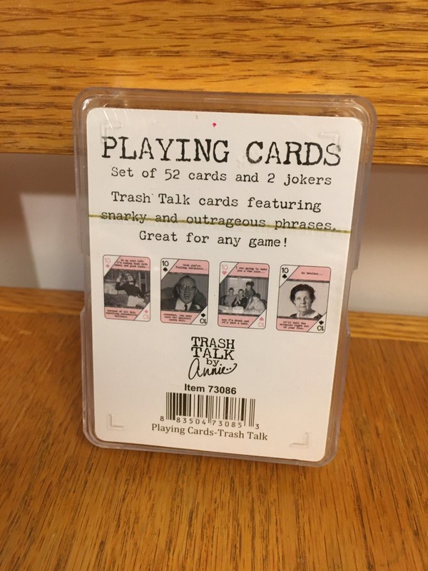 Trash Talk Theme Set of 52 Collectible Paper Playing Cards 2 Jokers by Annie
