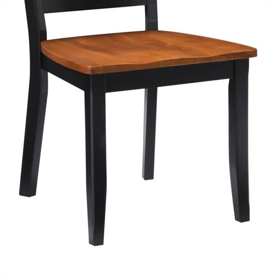 Silla de comedor Homestyles en negro y roble cottage (juego de 2) Foto 3 de 4