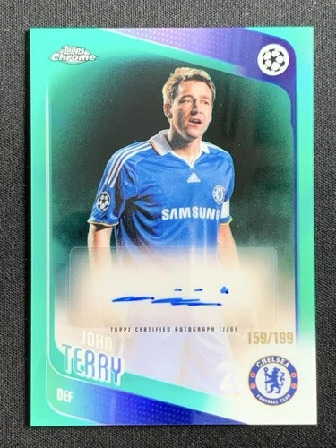 John Terry 2025-26 Topps Chrome UCC Aqua Refractor Auto /199 #CLA-JT