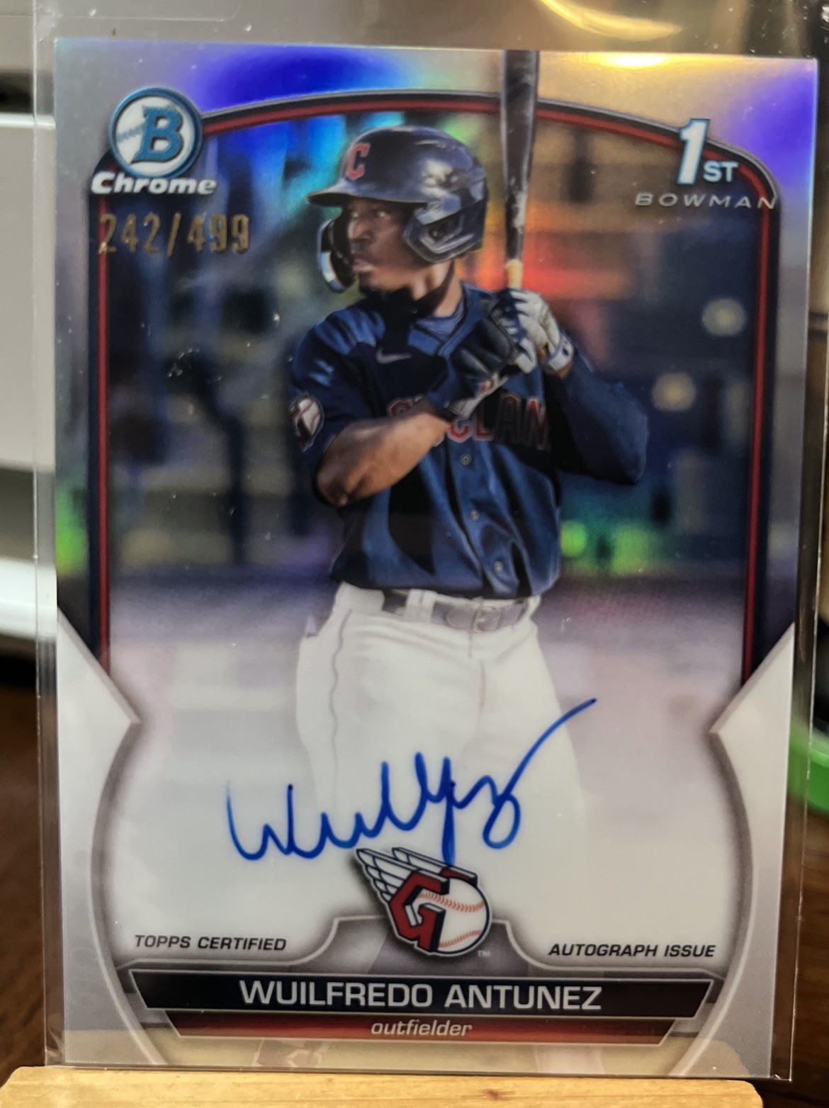 Wuilfredo Antunez 2023 Bowman Chrome 1st Auto Refractor #ed 242/499 CPA-WAN Auto