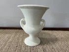 Haeger Vintage Pottery Double Handle Trophy Vase Urn Planter White