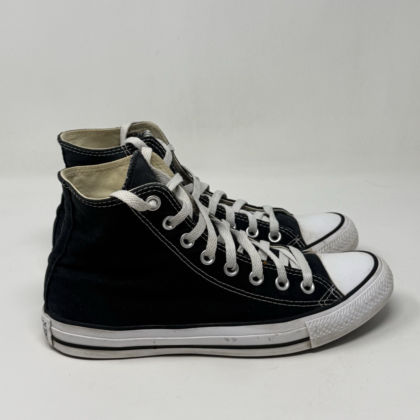 Converse All Star Chuck Taylor Sneakers Womens 9 Black Canvas High Top Shoes thumbnail 2