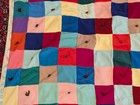 Vintage Quilt 76" X 62" Flannel & Velour Small Cotton Squares Light Weight Cozy  — photo 4