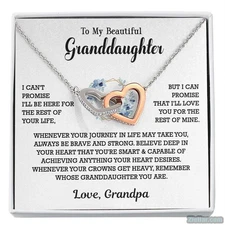 To My Granddaughter Necklace, Birthday Jewelry Gift for Granddaughter Girl