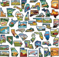 50 Pcs Map Fridge Magnets Souvenirs Individual State & Province Refrigerat...