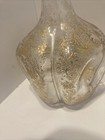Antique French Pinched Glass Decanter Gold Gilt Beautiful — photo 3