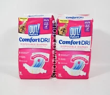 2 Out! PetCare Comfort-Dri Disposable Female Diaper Sz XS/S 4-25lb 16 Pack