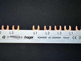 Hager KDN363F Sammelschiene Strom FI PhasenSchiene 3 polig Paket 10