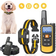 LED 3300 FT Dog Training Collar Rechargeable Remote Shock Pet Waterproof Trainer