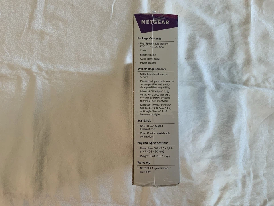 NEW Netgear CM400 High Speed Cable Modem DOCSIS 3.0 340 mbps - Image 4 of 4