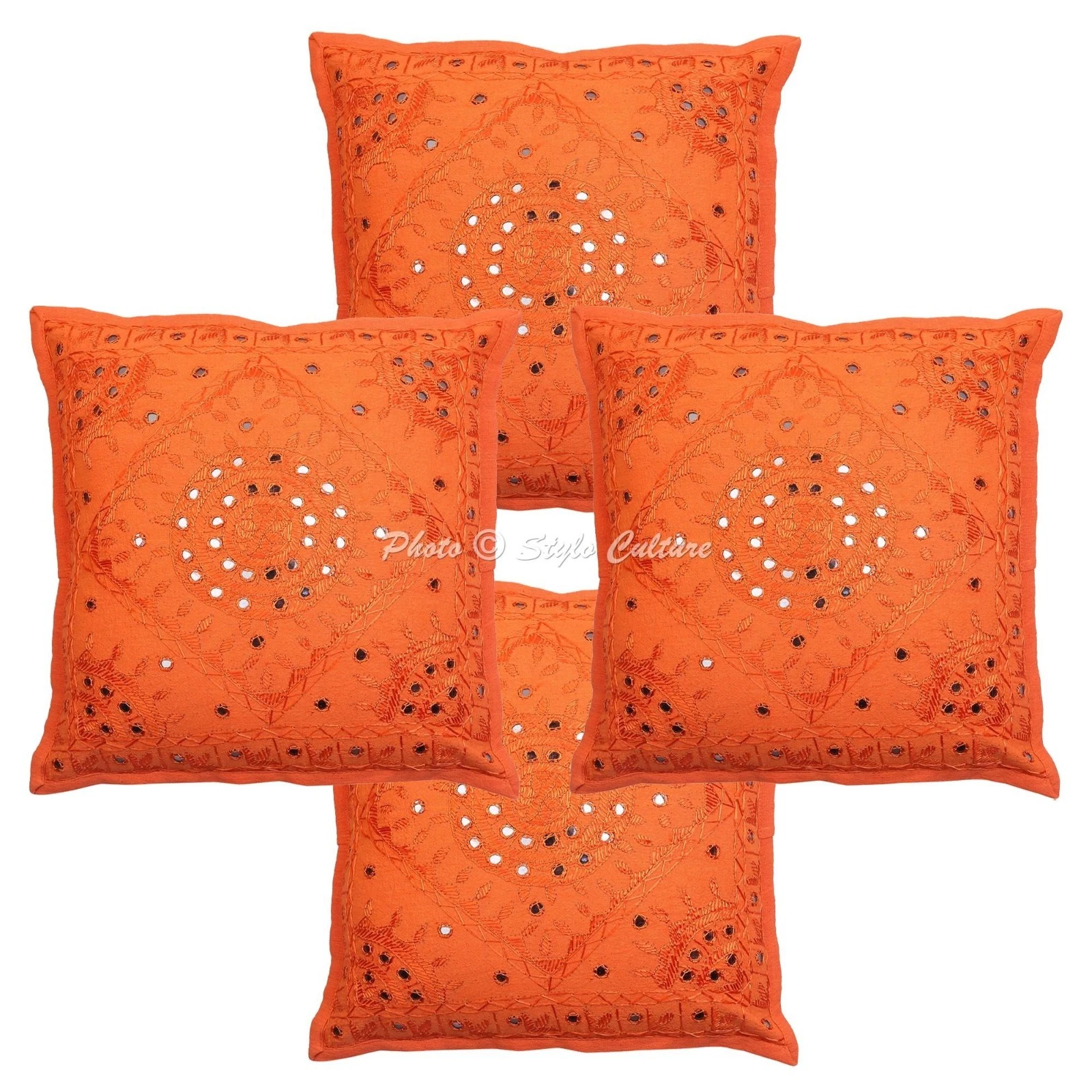 Home Decor Cotton Throw Pillow Covers Embroidered Mirror Bohemian Cushion Cover