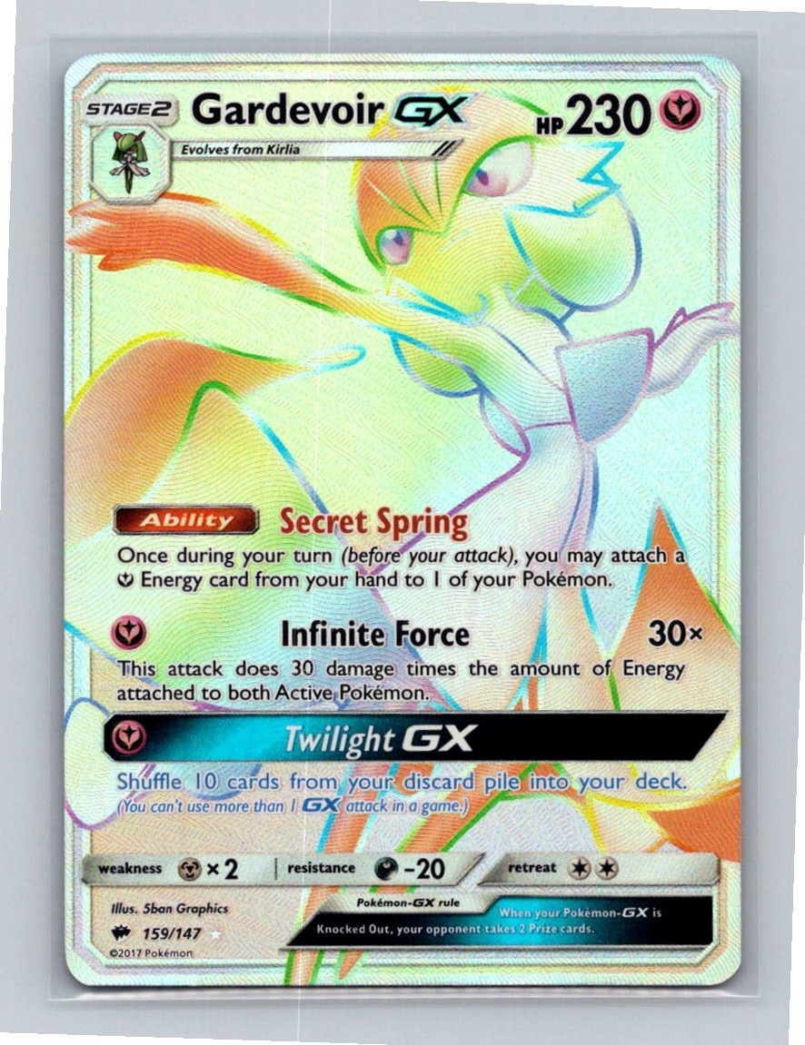 Gardevoir GX (Secret) Secret Rare SM - Burning Shadows 159/147 NM