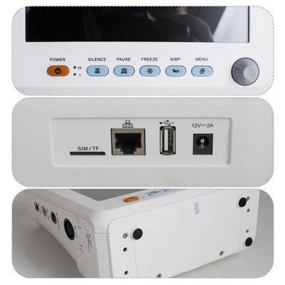 Carejoy 6-Parameter ICU Sign Cardiac Monitor ECG TEMP PR Machine