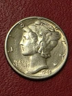 1945-D Mercury Dime HIGH GRADE BU++   RARE FULL SPLIT BANDS   SILVER DENVER MINT
