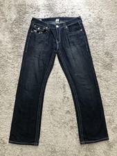 True Religion Billy Jeans Mens 38x32 Blue Straight Made In USA Denim Pants