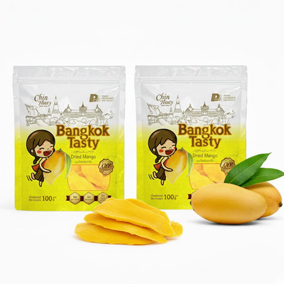 2X Bangkok Tasty Soft Dried Mango Premium Thai Fruit Snack Low Sugar 100g.