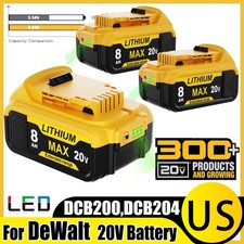 3PACK For DeWalt 20V Max 8000mAH Lithium-Ion Battery DCB200 DCB208 DCB205 DCB206