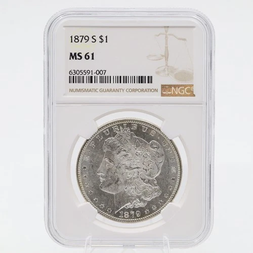 1879 S Morgan Dollar MS61 NGC 90% Silver San Francisco