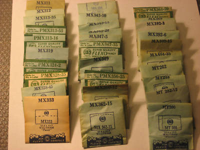 NOS  Watch Crystal- Various Sizes For Waltham  Watches
