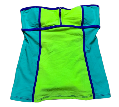 SO Women's Bathing Suit Strapless Tankini? Top Size XS Blue Green TOP ONLY