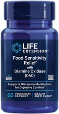 FOOD SENSITIVITY RELIEF with DIAMINE OXIDASE DIGESTION GAS 60 Cap LIFE EXTENSION