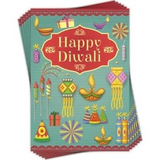Davora Diwali Greeting Cards with Envelopes Pack of 6 DWL0029 Hindu
