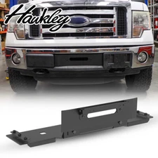For 2009-2014 Ford F-150 Black Textured Steel Front Hidden Winch Mounting Plate 