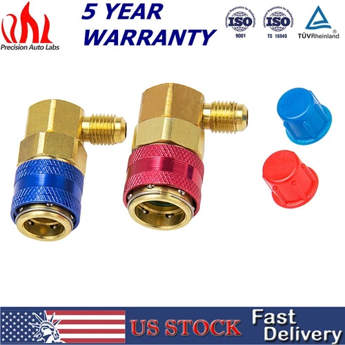 For Car AC Gauge AC High & Low Side Quick Connector Adapter Fitting Coupler Kit