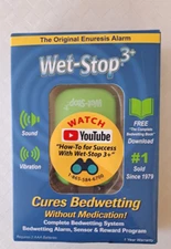 Wet-Stop 3+ Bedwetting Alarm for Boys or Girls,  Green NEW