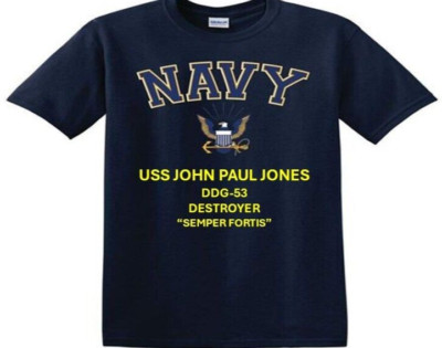 USS JOHN PAUL JONES  DDG-53* DESTROYER*EAGLE SHIRT. NAVY OFFICIALLY LICENSED