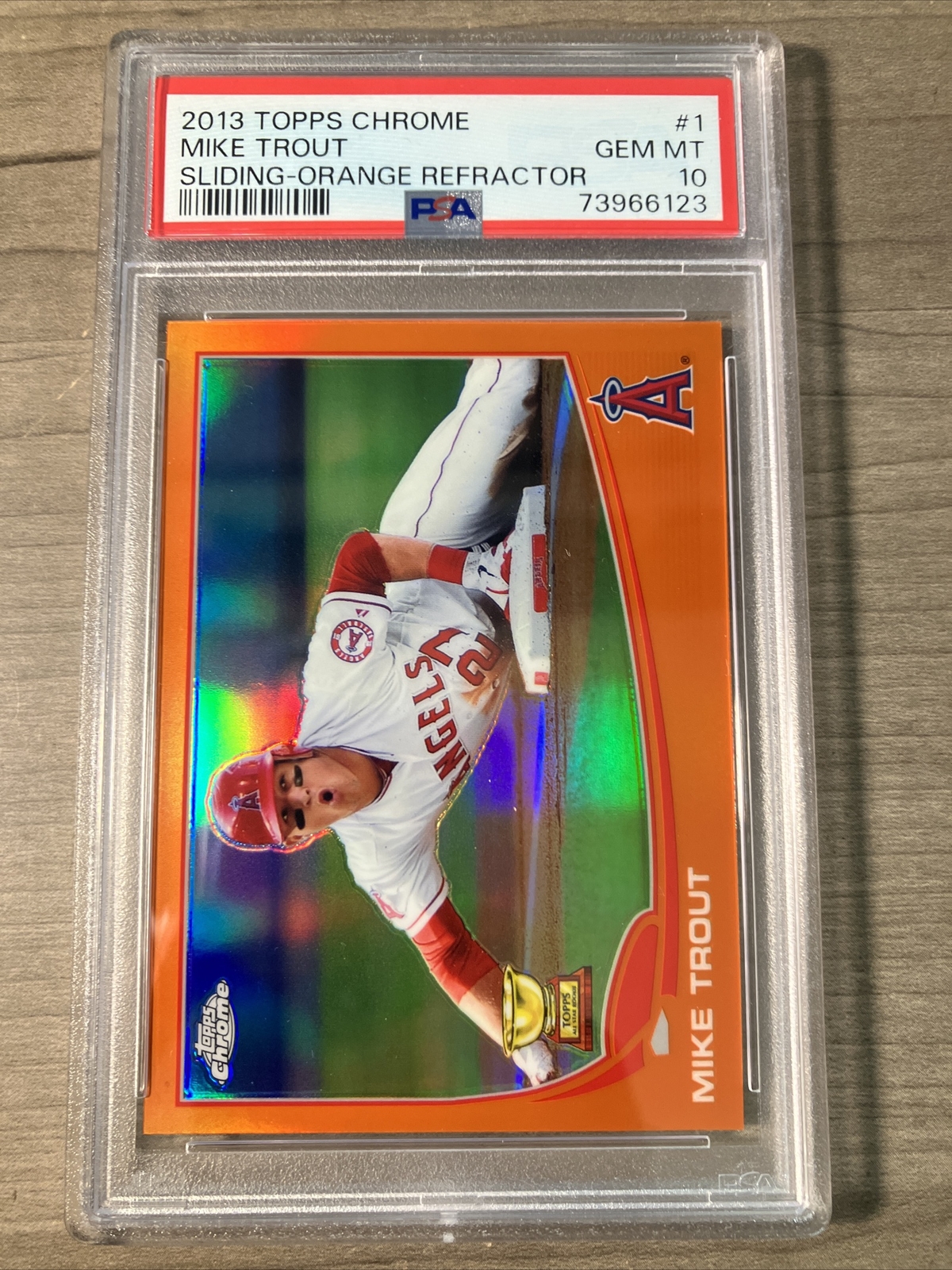 2013 Topps Chrome Mike Trout Orange Refractor PSA 10