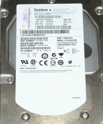 NEW 42D0519 42D0520 46M7030 IBM 450GB 15K SAS 3.5'' HS HDD for System x3650 x3550